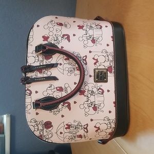 NWT Dooney & Burke Mickey and Minnie Valentine Zip Satchel Bag